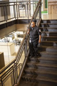 Security guard making rounds