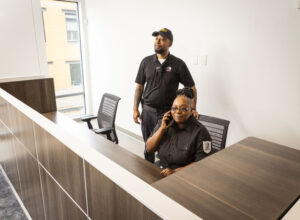 Security Guards at reception desk