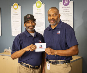 reliable cleaning team member getting recognition card