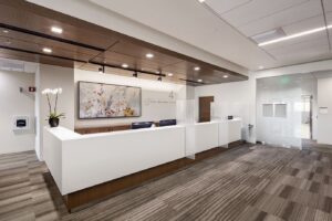 clean medical office building reception area